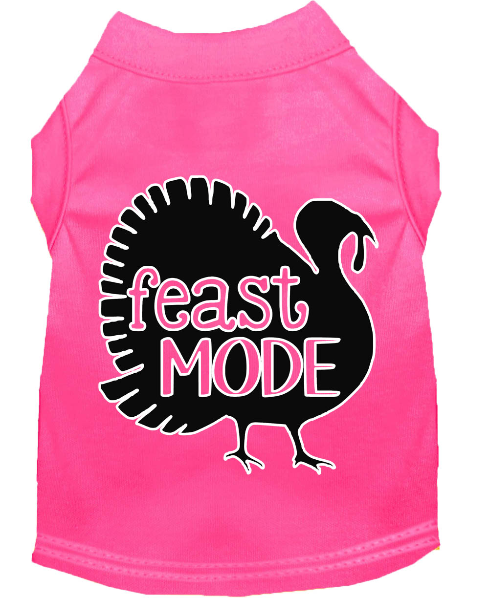 Feast Mode Screen Print Dog Shirt Bright Pink Sm